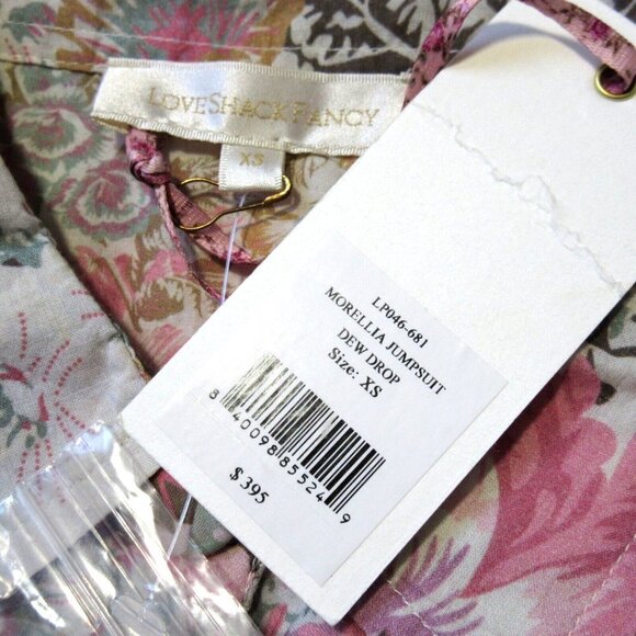 NWT LoveShackFancy Morellia Jumpsuit in Dew Drop Floral Cotton 1-Piece XS $395 - Picture 7 of 11